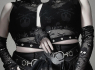 Dámský gothic crop top SKULL MESH  