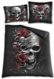 Povlečení DVOJLŮŽKO - Spiral LEBKA - SKULLS N' ROSES  