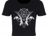 Dámské tričko Goat Skull Pentagram Crop Top  