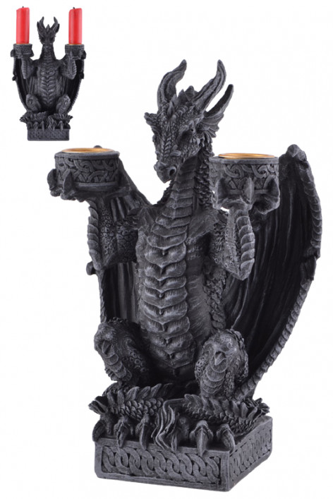 Svícen s drakem Double candle Dragon  