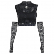 Dámský gothic crop top SKULL MESH  