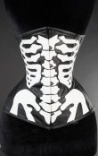 KORZET Faux Leather Skeleton Underbust Corset  