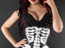 KORZET Faux Leather Skeleton Underbust Corset  