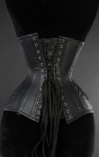 KORZET Faux Leather Skeleton Underbust Corset  