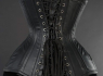 KORZET Faux Leather Skeleton Underbust Corset  