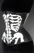 KORZET Faux Leather Skeleton Underbust Corset  