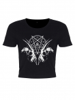 Dámské tričko Goat Skull Pentagram Crop Top  