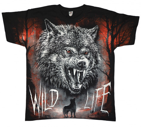 Tričko s vlkem WILD LIFE FAN-T368  